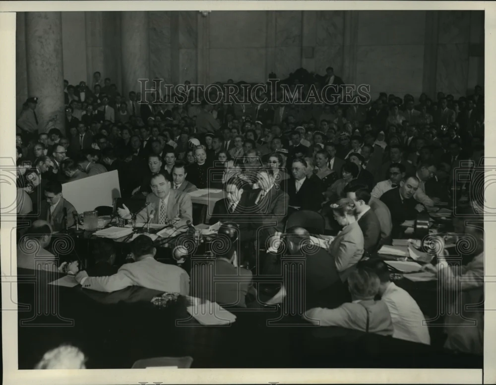 1954 Press Photo View of Jam-packed Senate caucus room - nef50724