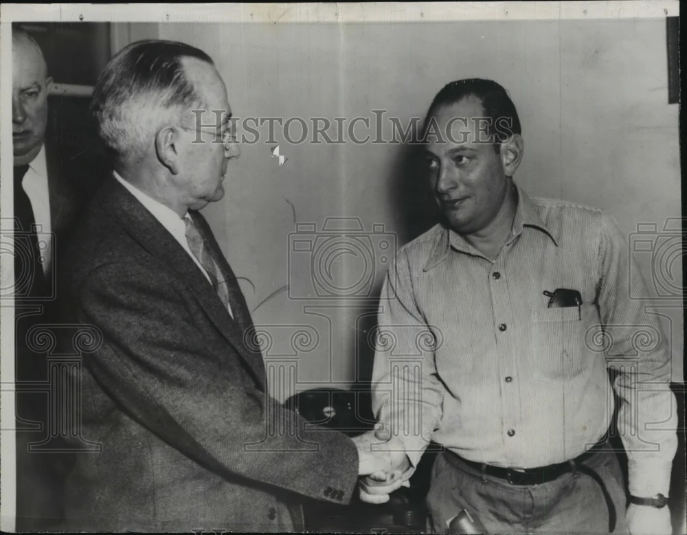 1953 Press Photo William F. Byron, Murderer Nathan Leopold Before Parole Hearing