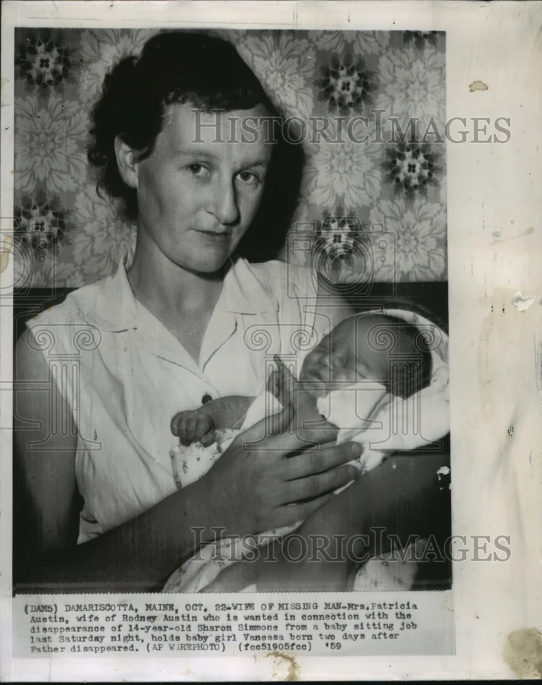 1959 Press Photo Mrs.Patricia Austin wanted in disappearance of Sharon Simmons