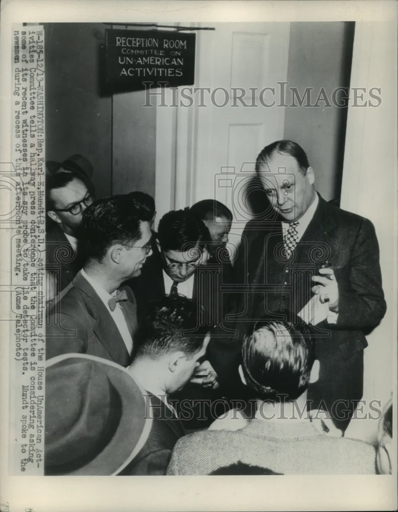 1948 Press Photo Rep.Karl E.Mundt,chairman of House UnAmerican Activities