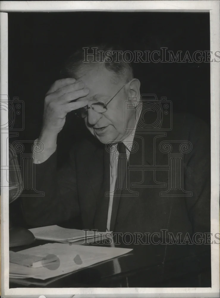 1945 Press Photo Harold L. Ickes predicts "Coldest" winter of the war