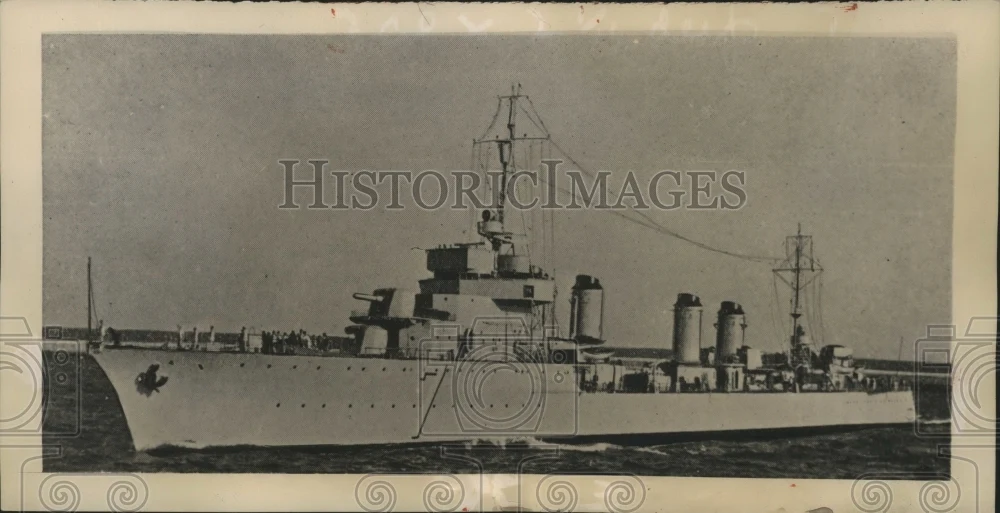 1940 Press Photo French destroyer Bison sunk by German planes in the North Sea