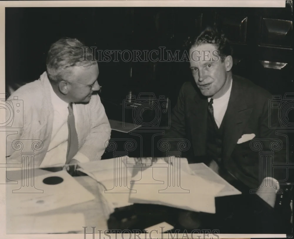 1936 Press Photo Gov Alfred Landon, John Hamilton At Republican Convention