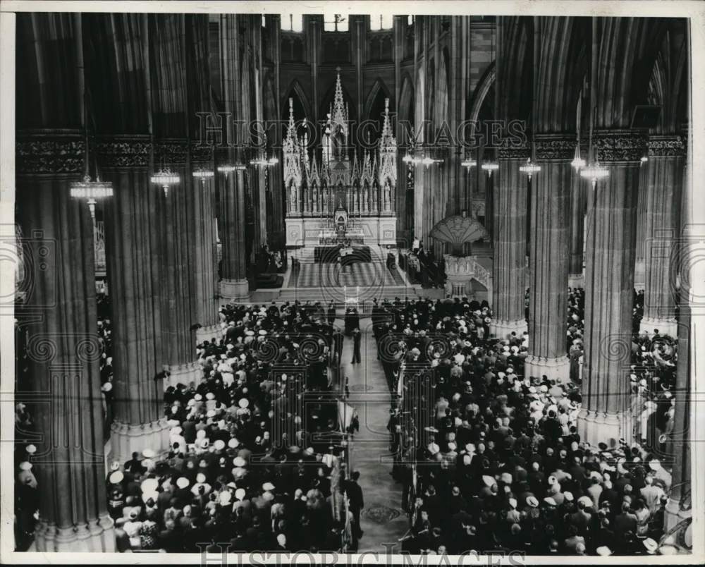 1937 Press Photo New York St Patrick's Cathedral memorial for Marconi in NYC