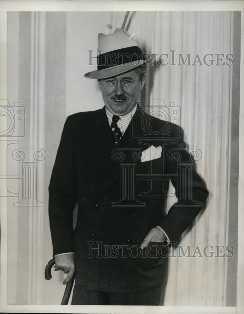 1936 Press Photo New York Roy W Howard Shown Leaving White House After Lunch NYC
