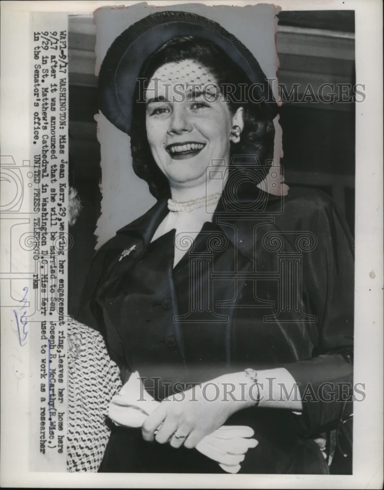 1953 Press Photo Jean Jerr engaged to wed Sen. Joseph R. McCarthy - neo05722