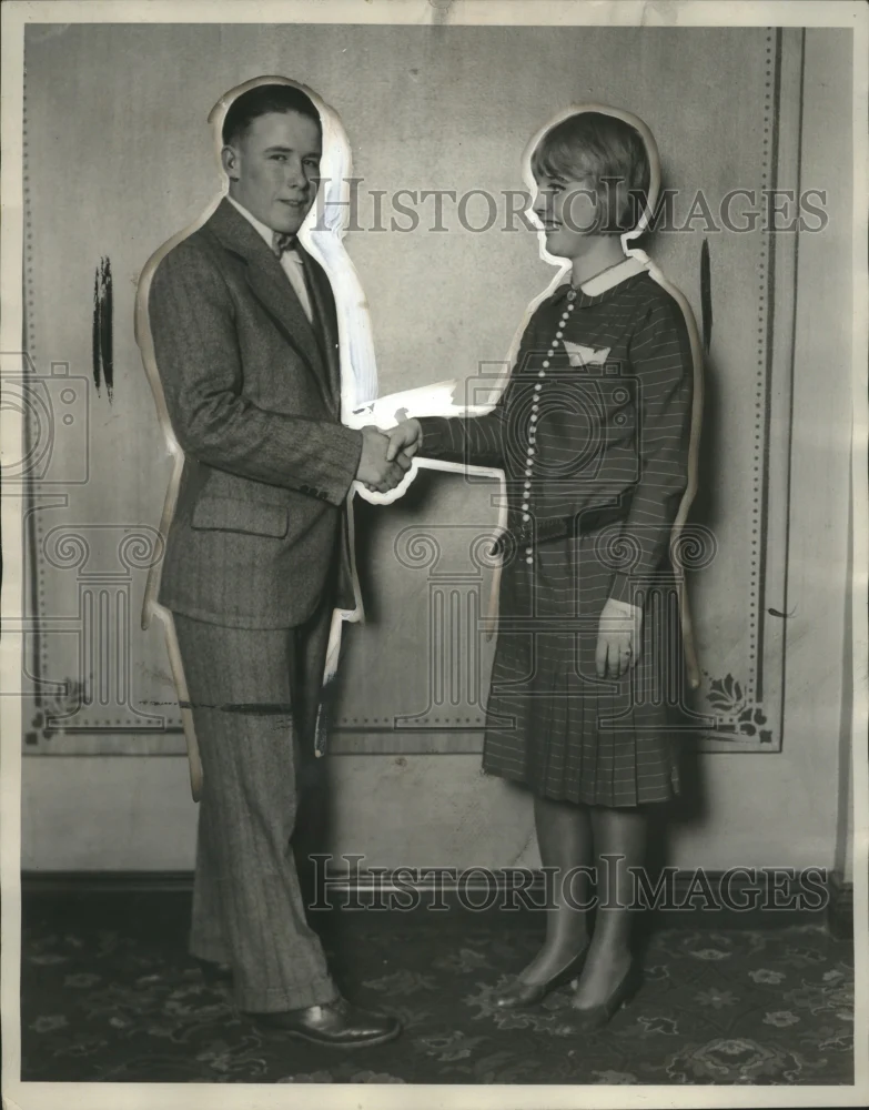 1928 Press Photo William Tobias & Thelma Svarstad, Chosen 4-H Healthiest