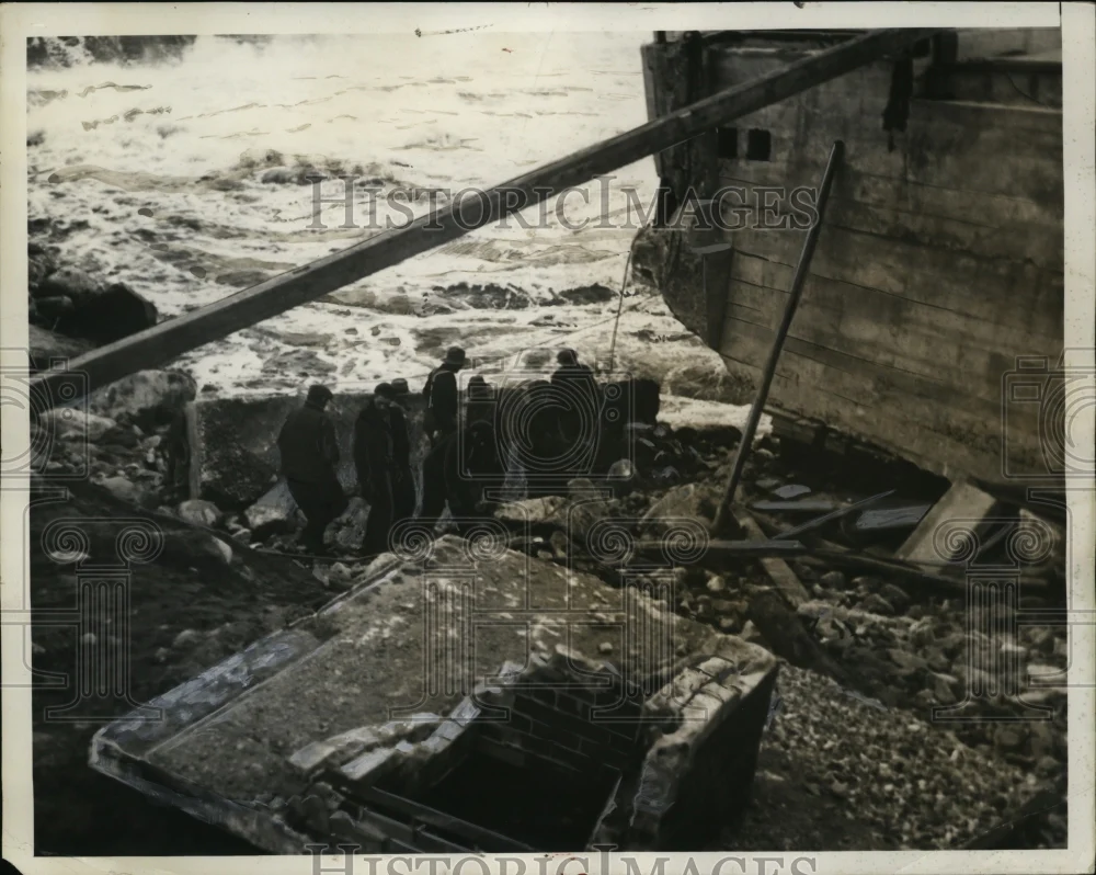 1936 Press Photo Rumford, Maine Morse Bridge Reconstruction - neo10772