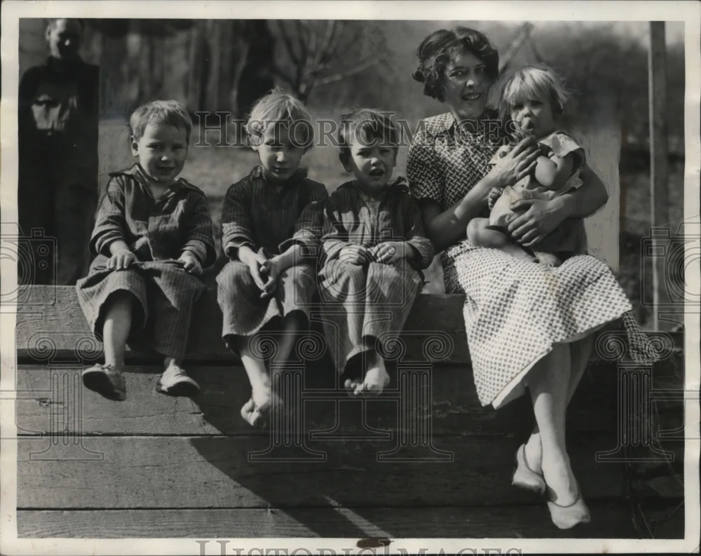 1936 Press Photo Victims of Tragedy: Chas. L. Jones, Denver J., Cecil J., Del. J