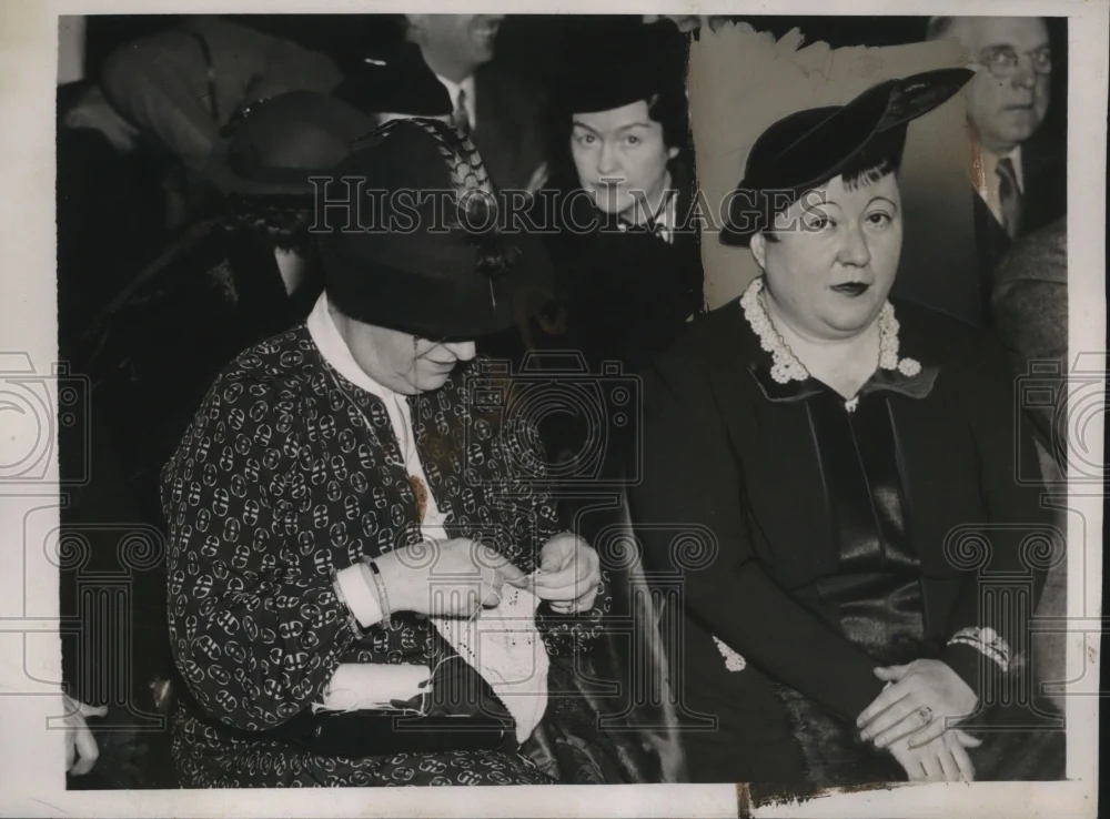1937 Press Photo Mrs. Warren Austin & Mrs. Homer Cummings at Senate hearing