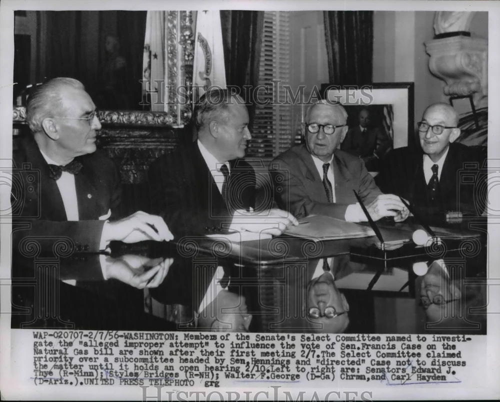 1956 Press Photo Members Of The Senate's Select Committee During The Meeting
