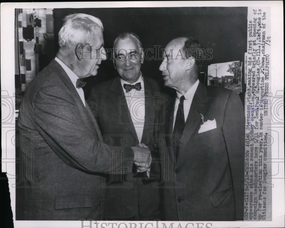1954 Press Photo Adlai Stevenson Makes Public Appearance Since Kidney Surgery