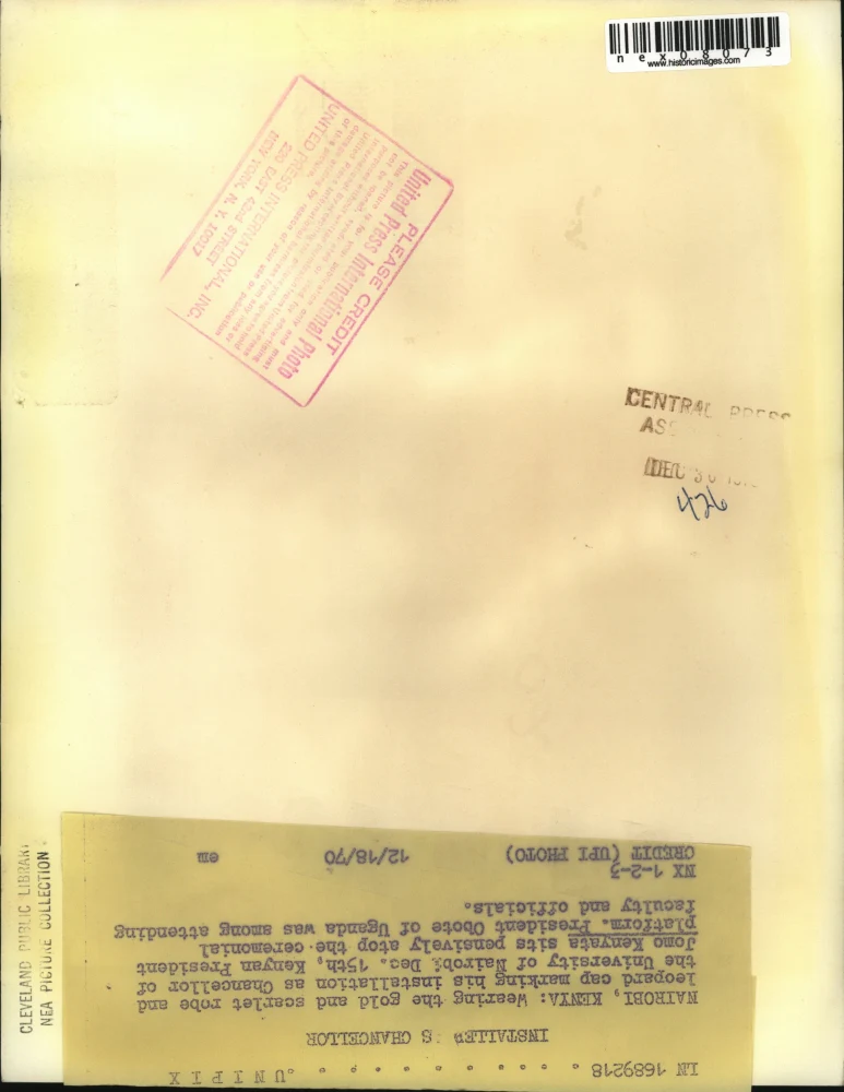 1970 Press Photo Kenya President Jomo Kenyata as Chancellor of Nairobi Univesity - Image 2