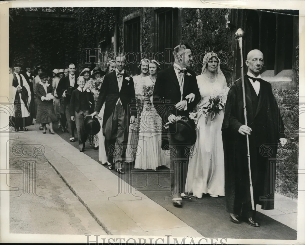 1932 Press Photo J Taynton wedding to Dr N Storr son of Archdeacon Westminster