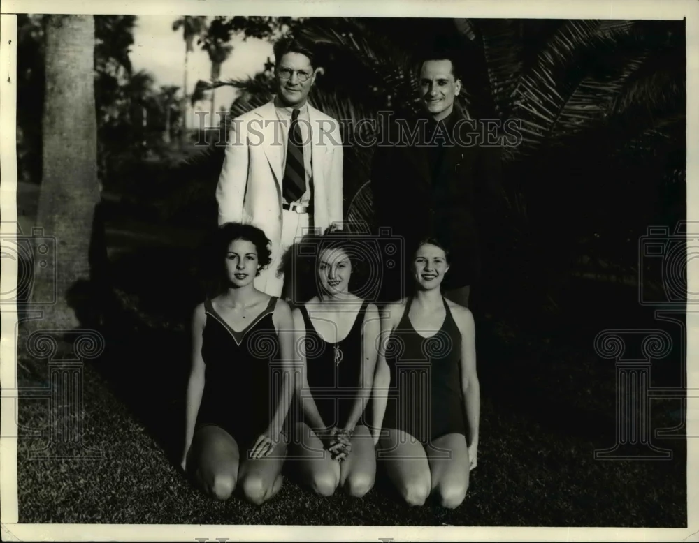 1936 Press Photo Miami Fla Lt Col JC Stelhin, Capt A Papana Queens Styneworth