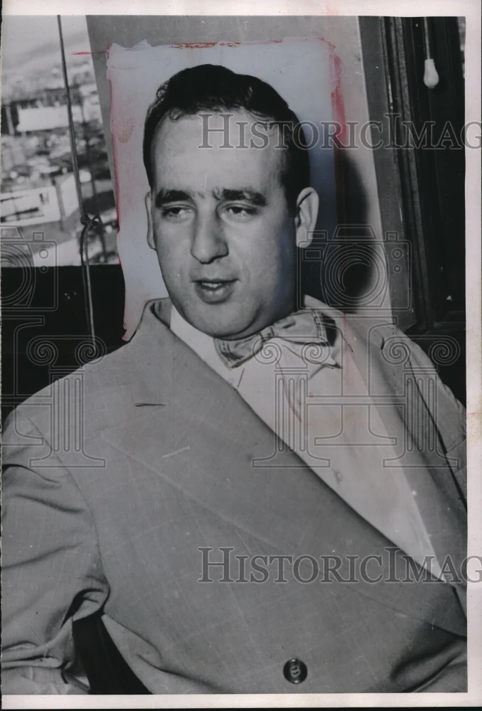 1953 Press Photo Elmer Dolan Indicted Federal Grand Jury Perjury Charge St Louis