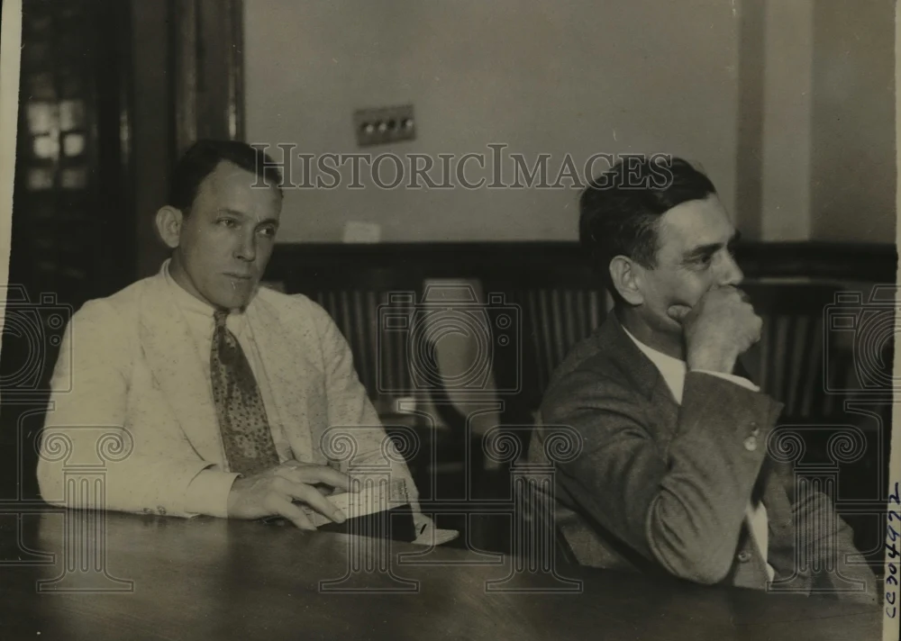 1935 Press Photo Thad Ator Felix Garcia Arrested Send A Dime Chain Letter Scam