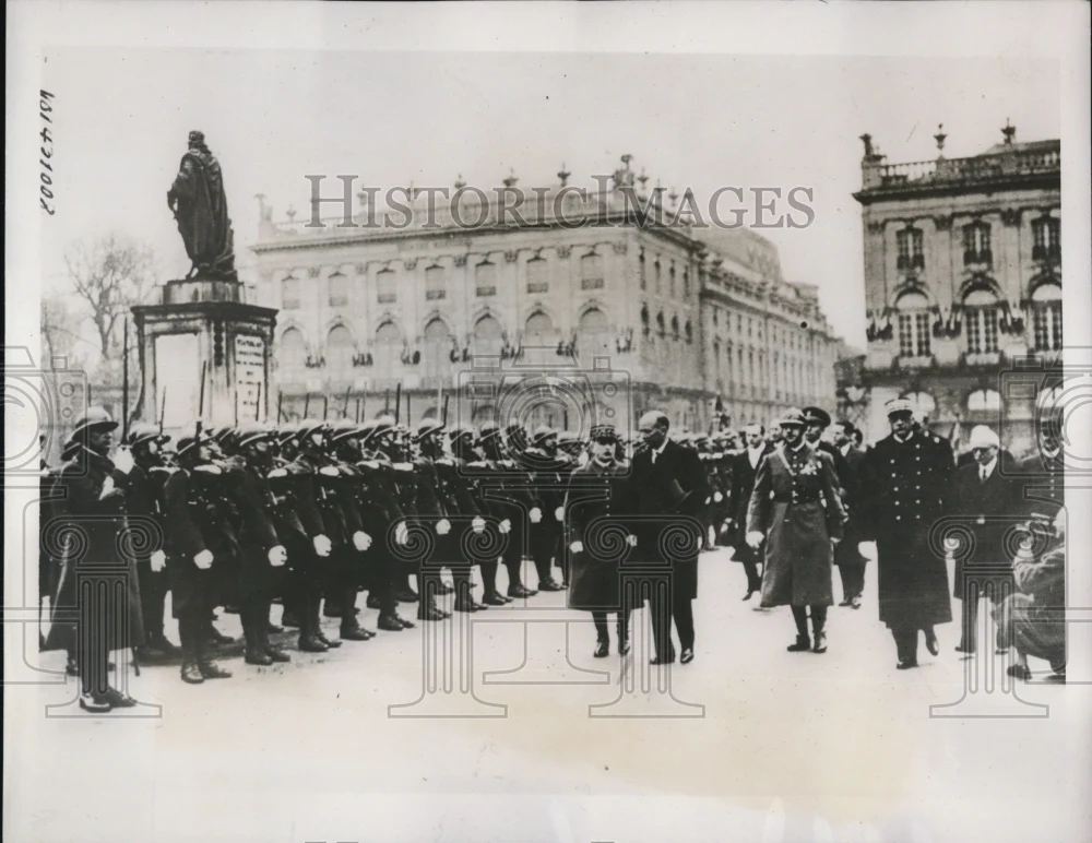 1938 Press Photo US Ambassador William Bullitt(center hatless) Memorial War Dead