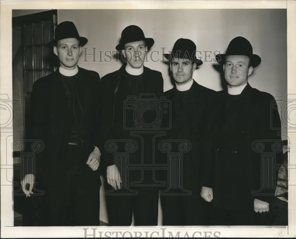 1940 Press Photo Reverend's Shekleton, Connor, Birch, Hayden Attend School Rome