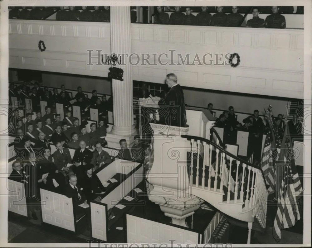 1937 Press Photo Dr Jospeh Penniman Provost University of Pennsylvania at Church