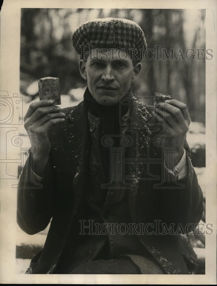 1922 Press Photo Edward Caron French Canadian miner & radium discovery