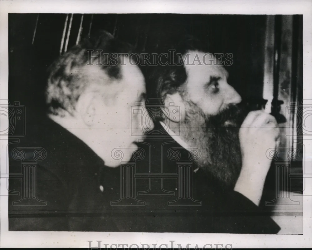 1938 Press Photo Professor Otto Schmidt Leader of Expedition & Ivan Papanin