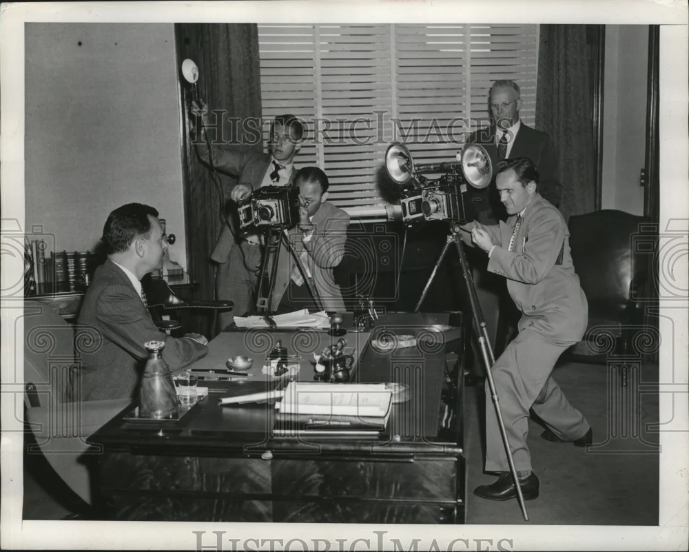 1948 Press Photo Governor Dewey, Joe Pagelow, Don Phelan & Governor Warren