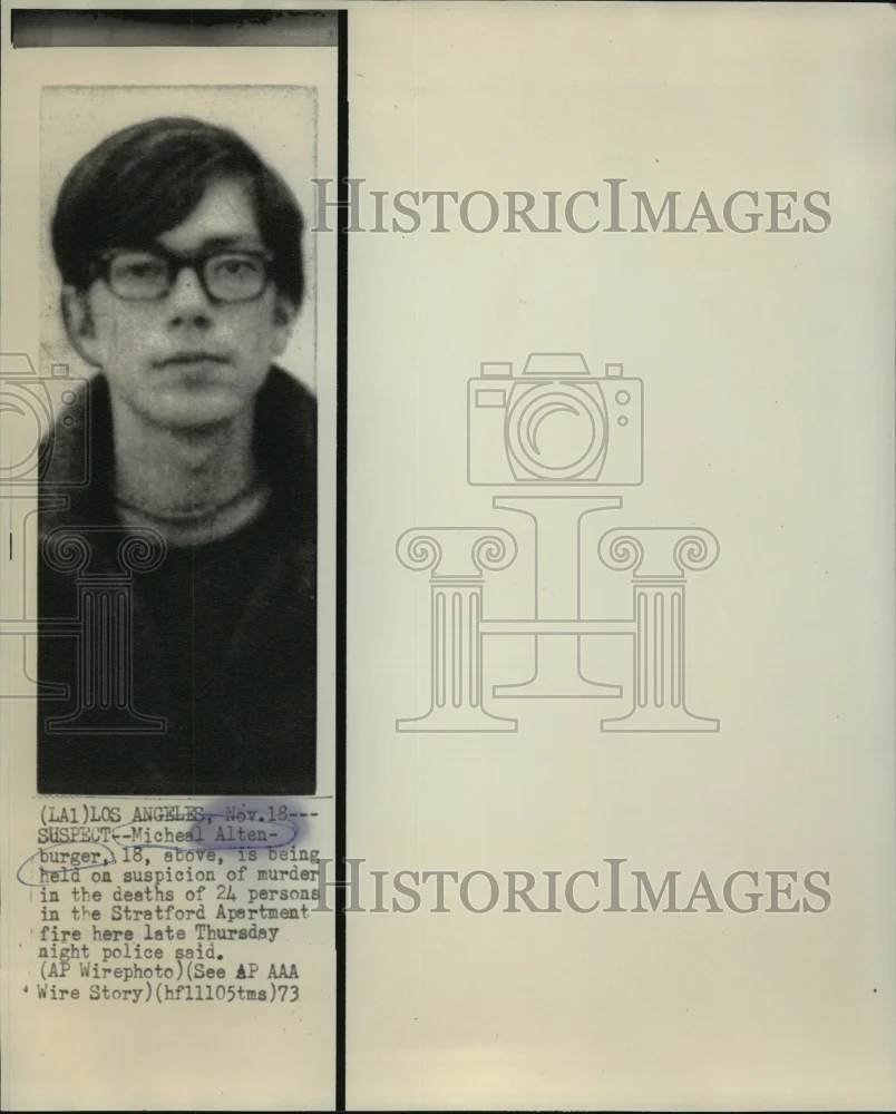 1973 Press Photo Micheal Alten-Burger after being held on suspicion of murder