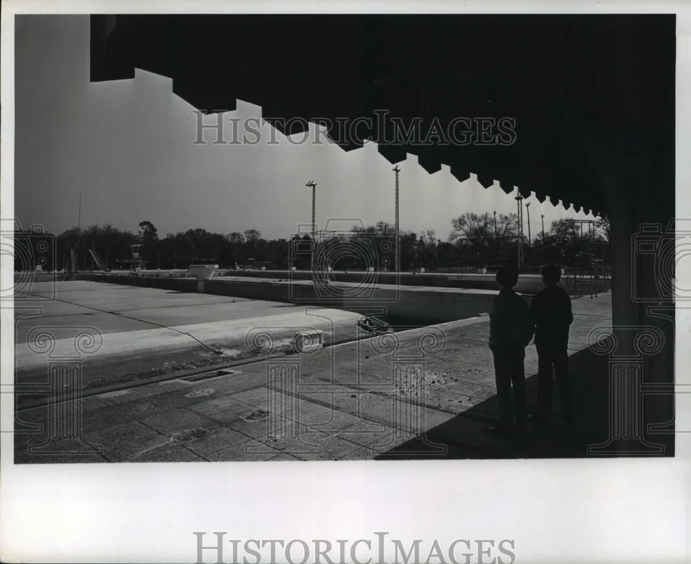 1969 Press Photo Audubon Park Swimming Pool - Drained Pool, New Orleans