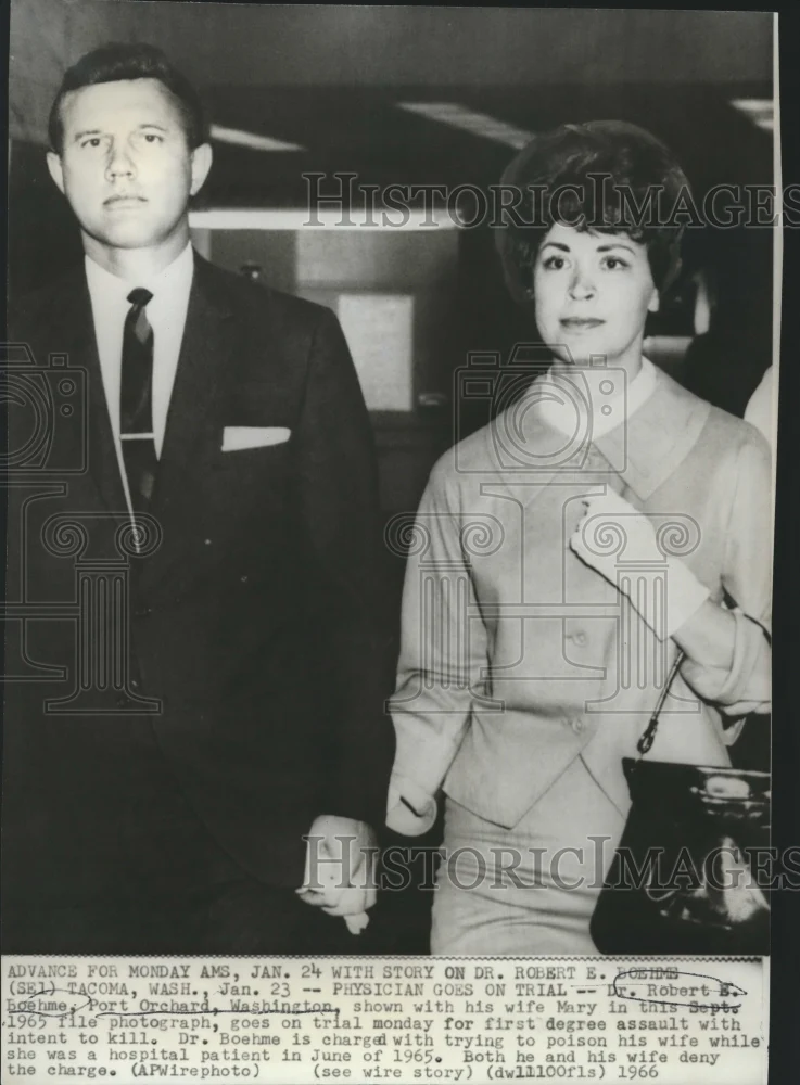 1966 Press Photo Dr. Robert Boehme and His Wife Mary Walking to His Trial