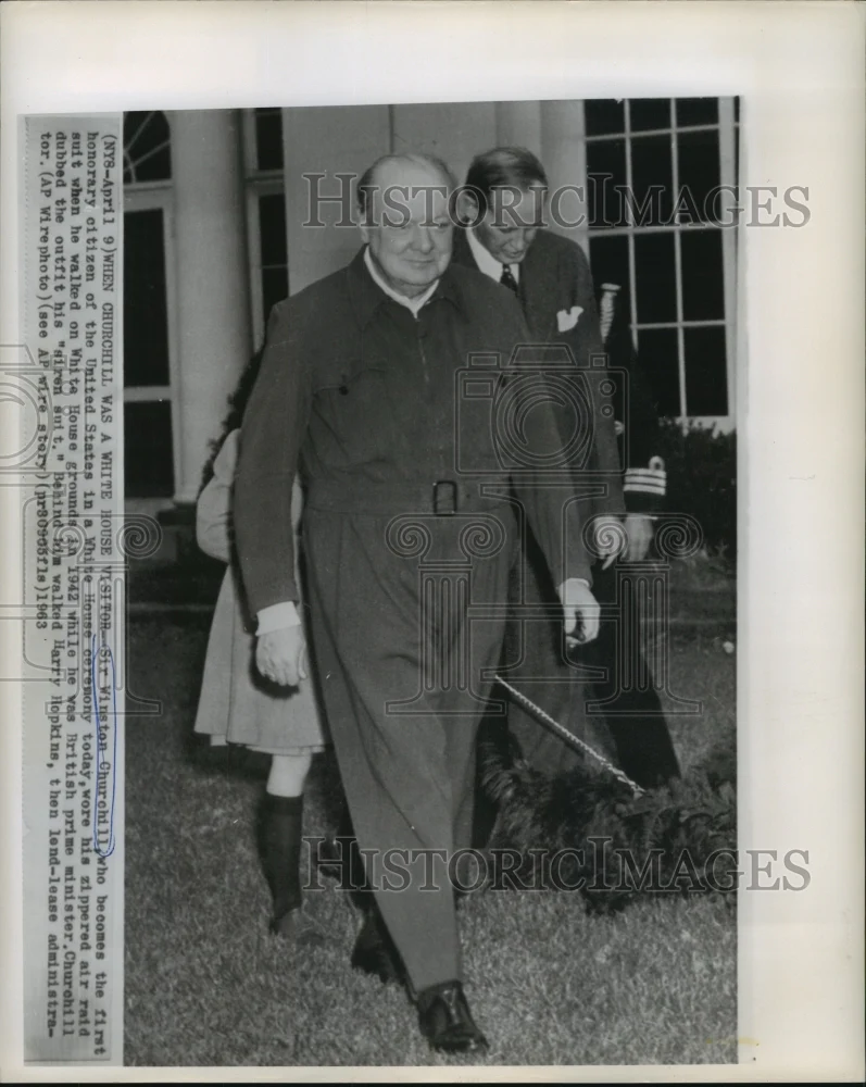 1963 Press Photo Sir Winston Churchill at White House in United States