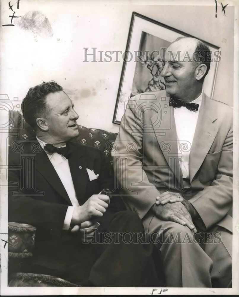 1954 Press Photo Ronald J. Chinnock and Louis V. Hufft in New Orleans at Event