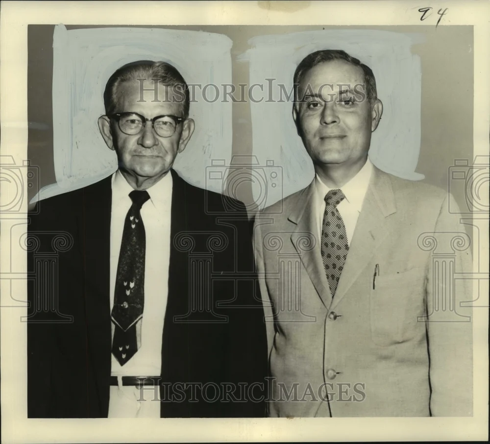 1957 Press Photo Bill Waldrop with M.O. Delgado at Pearce Ford Event
