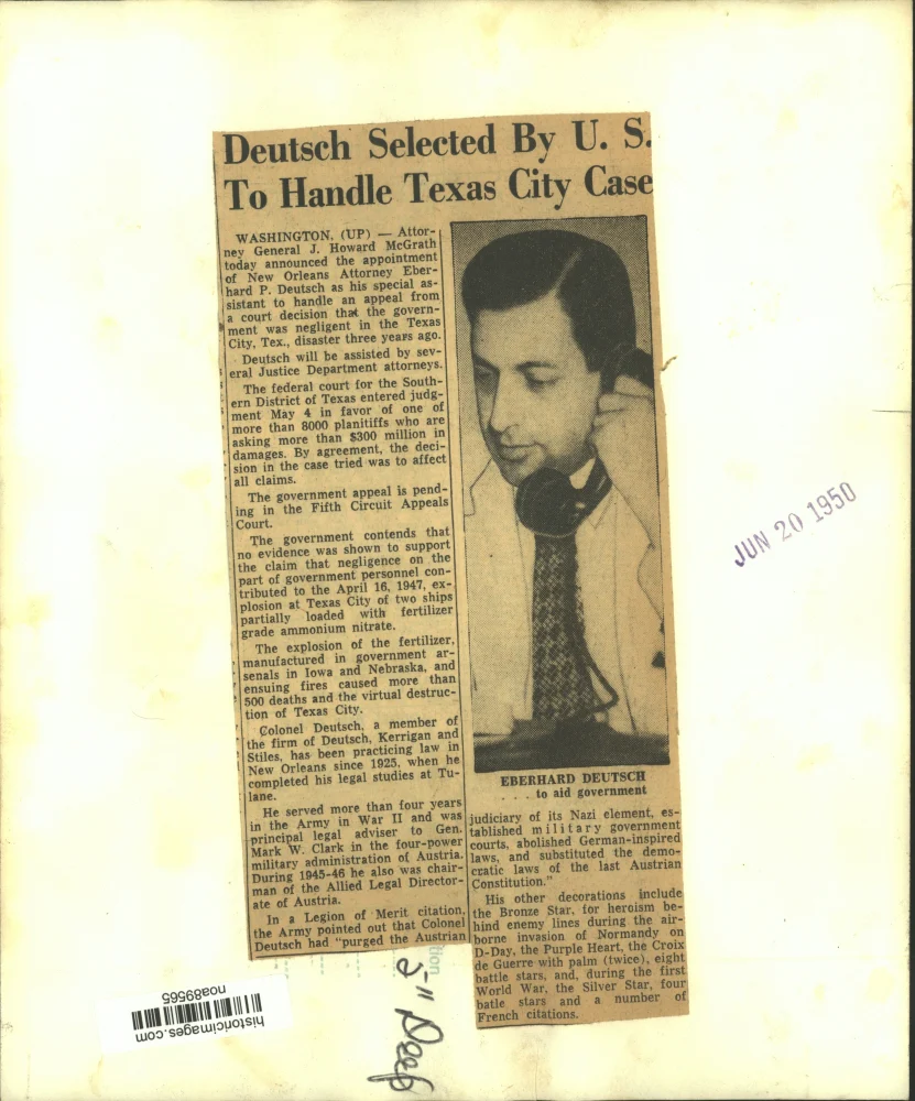 1950 Press Photo Eberhard P. Deutsch, Special Assistant to the Attorney General - Image 2