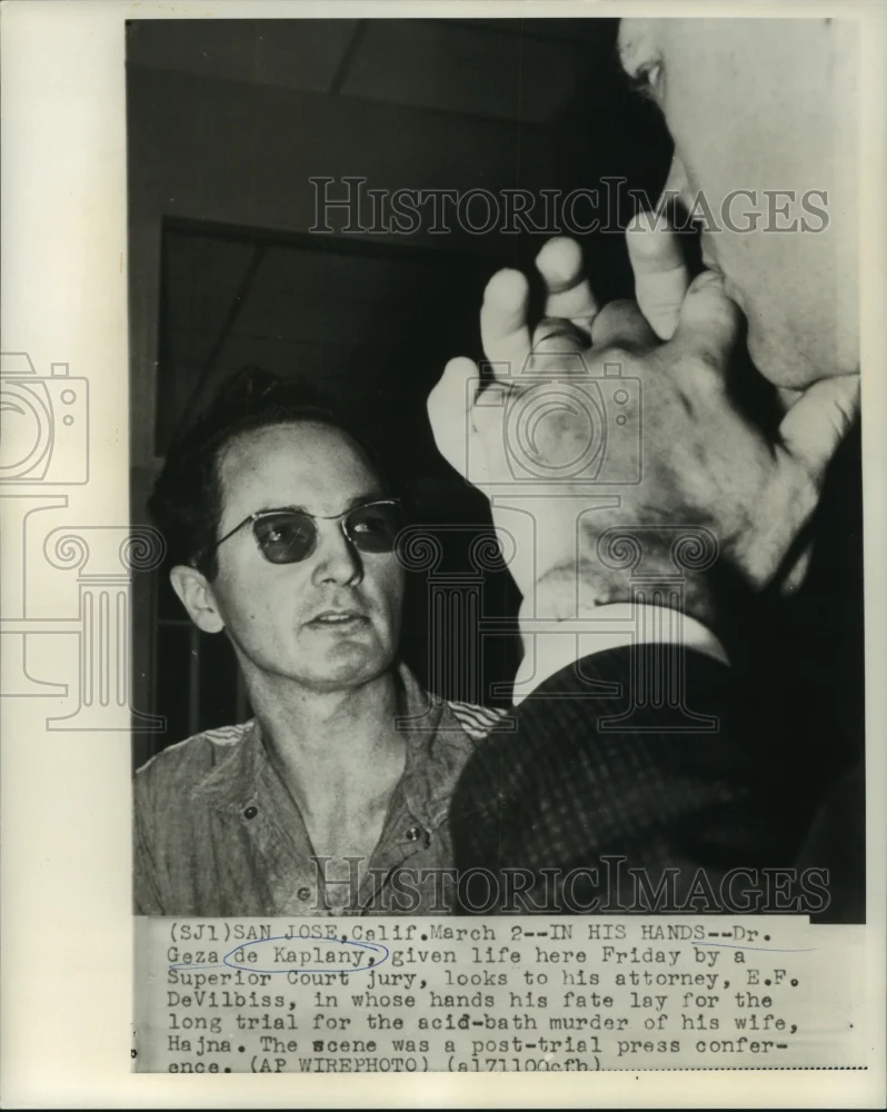 1963 Press Photo Dr. Geza de Kaplany and Attorney after Murder Trial - noa92454