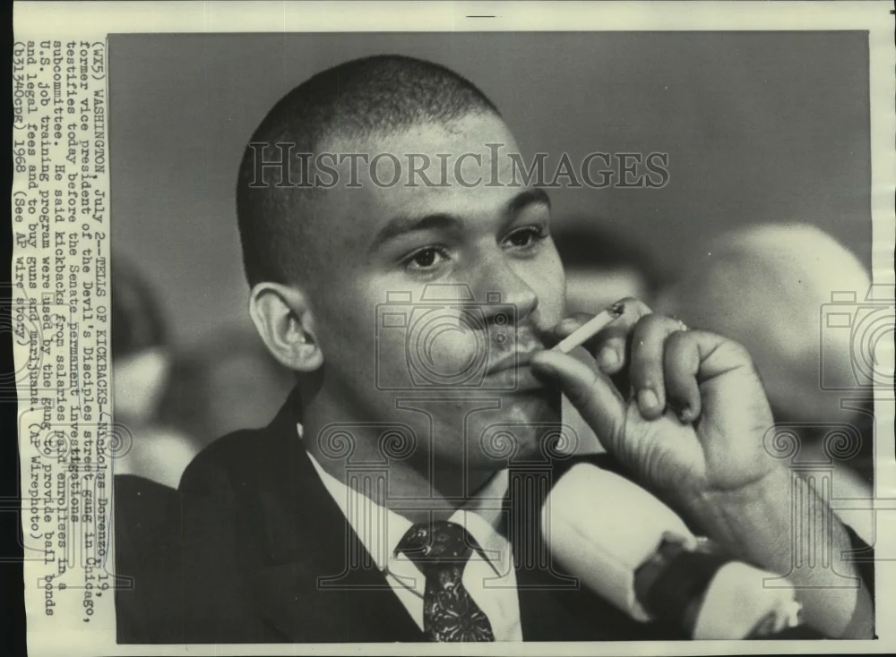 1968 Press Photo Nicholas Dorenzo of Devil's Disciples street gang in Chicago.
