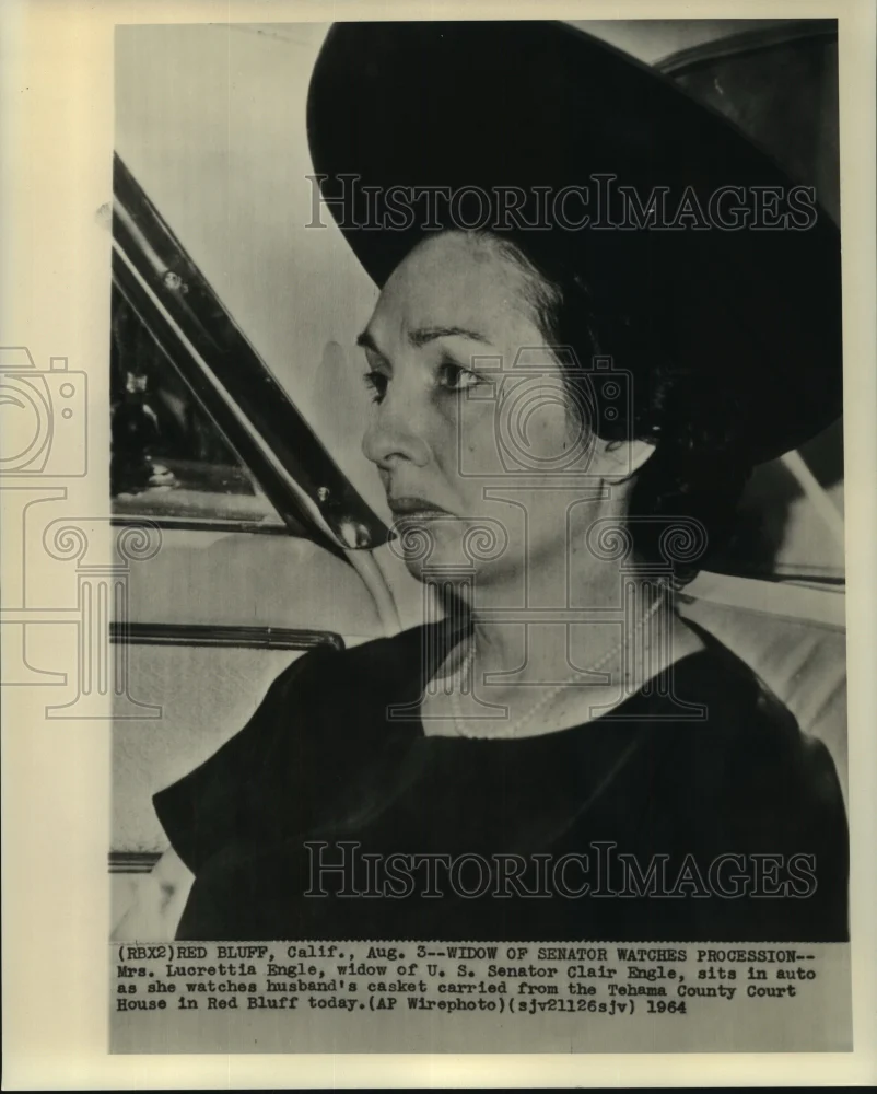 1964 Press Photo Mrs. Lucrettia Engle, Widow of US Senator Clair Engle