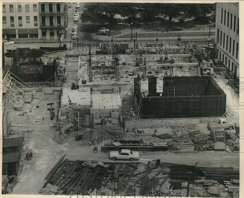 1964 Press Photo Construction of Federal Reserve Bank Building in New Orleans