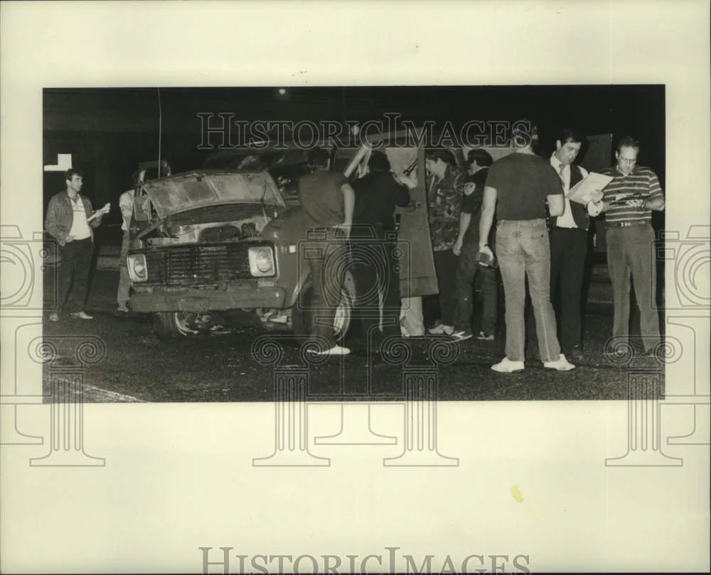 1985 Press Photo Shootout between Jefferson Parish deputies & unidentified men