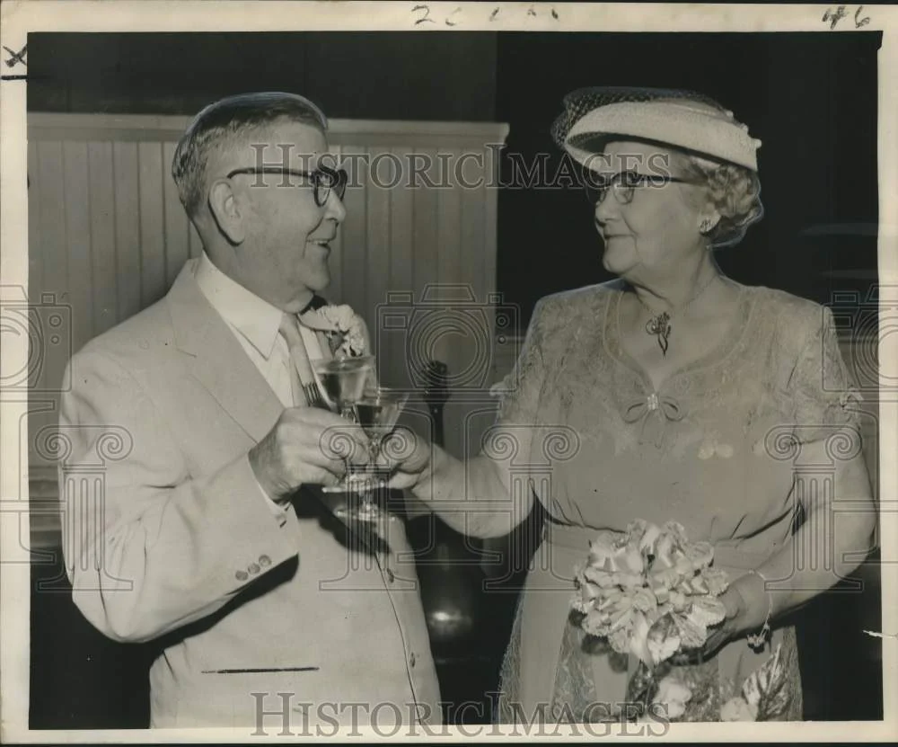 1956 Press Photo Mr. & Mrs. Frank B. Giordano celebrate 50th wedding anniversary