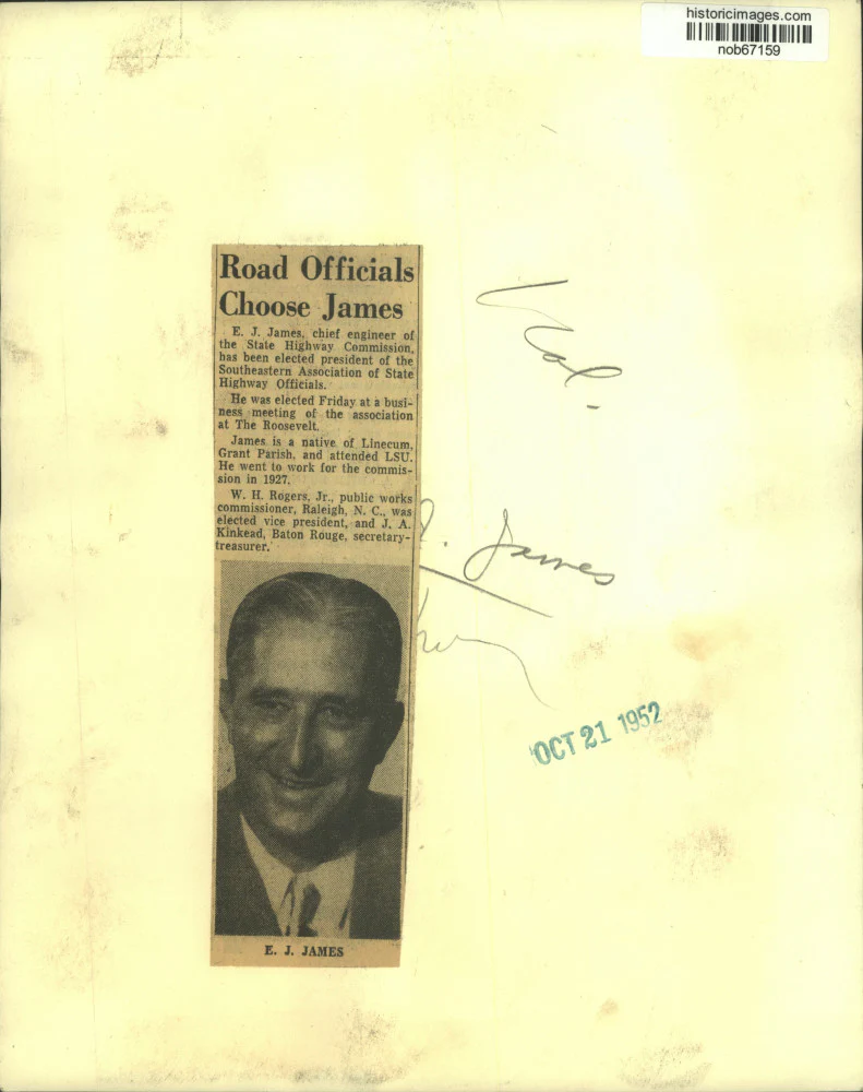 1952 Press Photo E. J. James, Chief engineer, State Highway Commission - Image 2