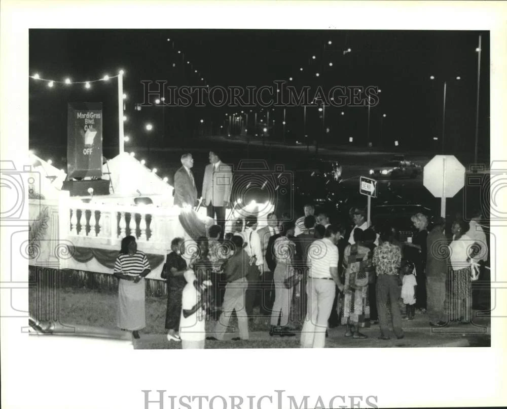 1995 Press Photo 18 Streetlights on Mardi Gras Boulevard in Algiers Point- Lit