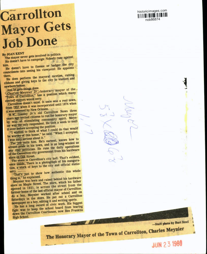 1980 Press Photo The Honorary Mayor of the town of Carollton, Charles Meynier - Image 2