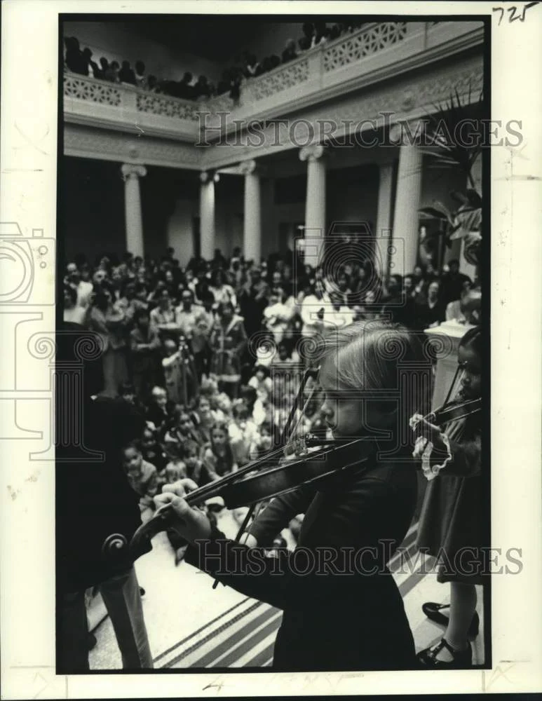 1979 Press Photo Tulane Suzuki Violin school students, New Orleans Museum of Art