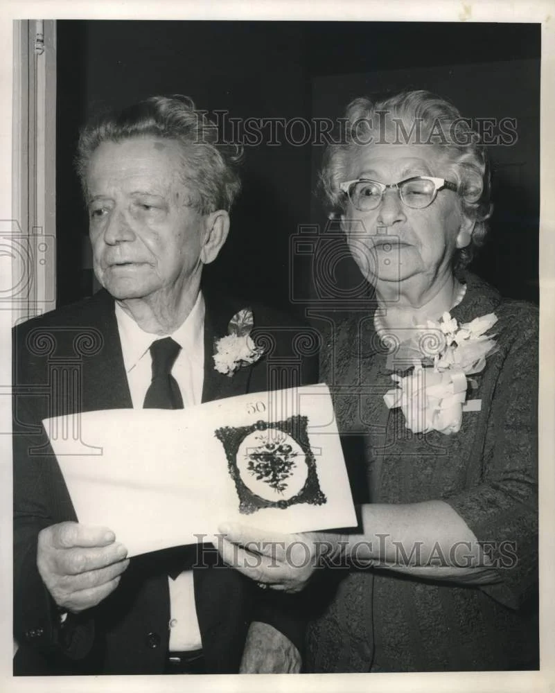 1968 Press Photo Mr. and Mrs. E.A. Russell celebrate 50th wedding anniversary