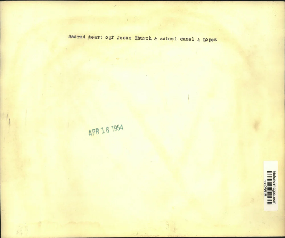 1954 Press PhotoSacred Heart of Jesus Church and School at Canal and Lopez - Image 2