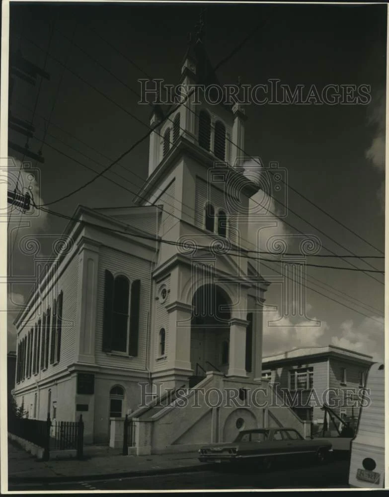 1969 Press Photo St. Paul Lutheran Church at Port & Burgundy. - noc30270