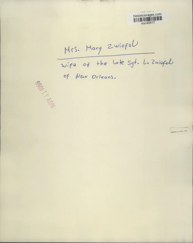 1968 Press Photo Mrs. Mary Zwiefel, wife of the late Sergeant L. Zwiefel - Image 2