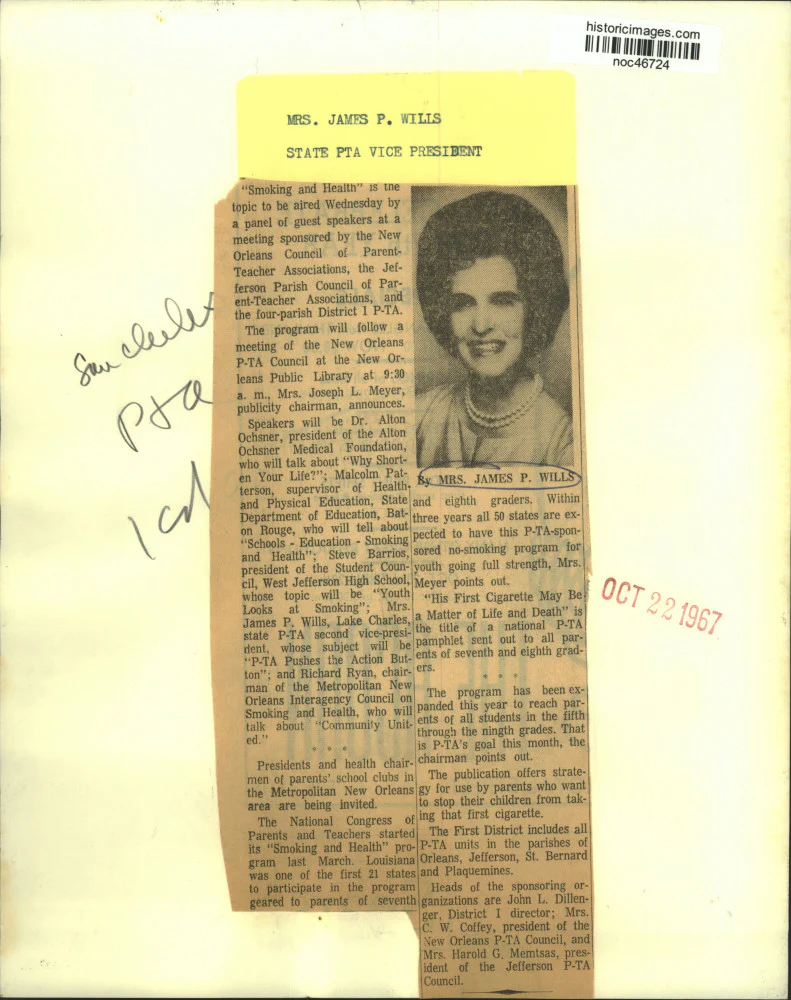 1967 Press Photo Mrs. James P. Wills, State PTA Vice President. - noc46724 - Image 2