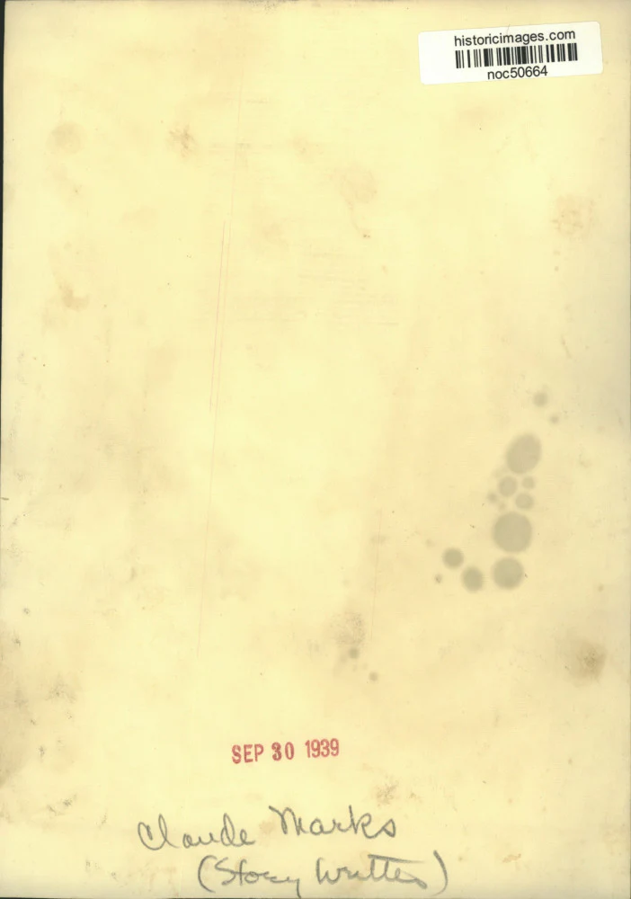 1939 Press Photo Story writer Claude Marks - noc50664 - Image 2